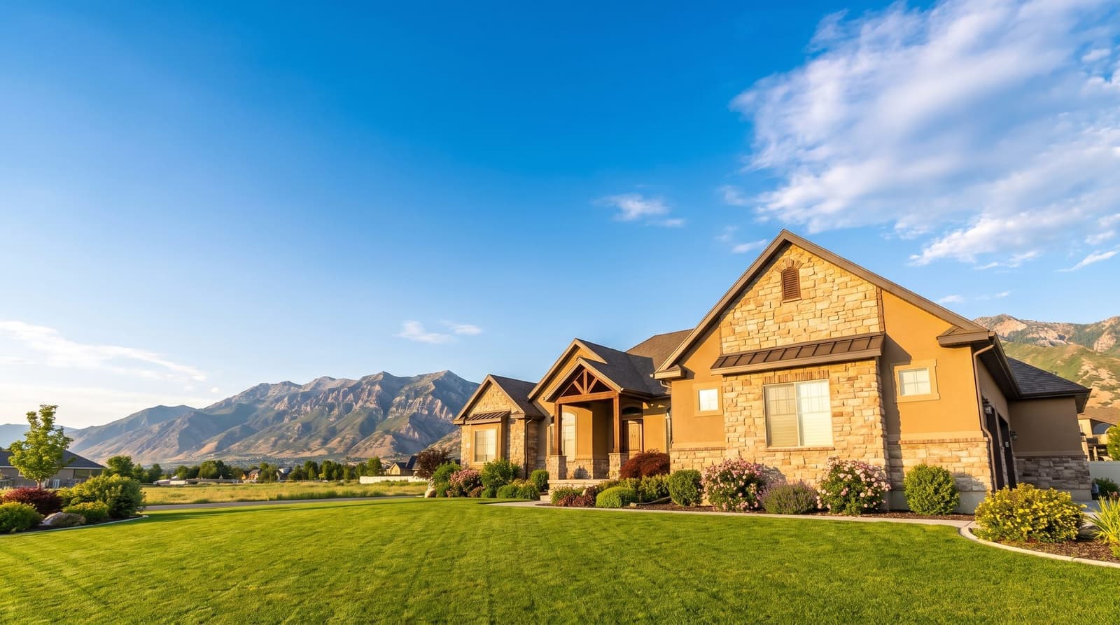 Bright suburban Utah home with the Wasatch mountains — Jetstar Plumbing and Drains serves Utah and Salt Lake counties